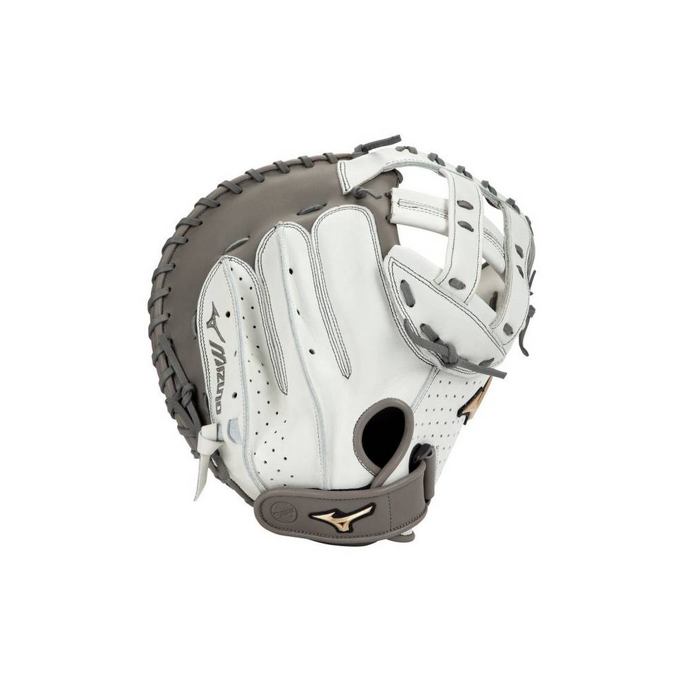 Catchers Mitt Mizuno Softball Prime Elite Fastpitch 34" - Mulher - Branco/Cinzentas - PCTWK6732